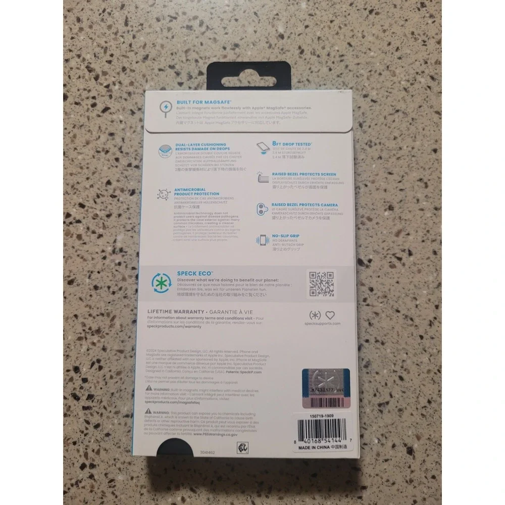 Speck Candyshell Grip White iPhone 16 Plus Protective Magsafe Microban Case
